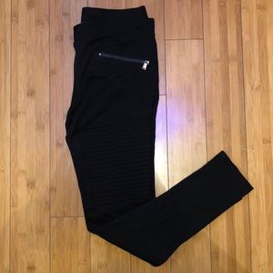 Express ribbed leggings with zippers